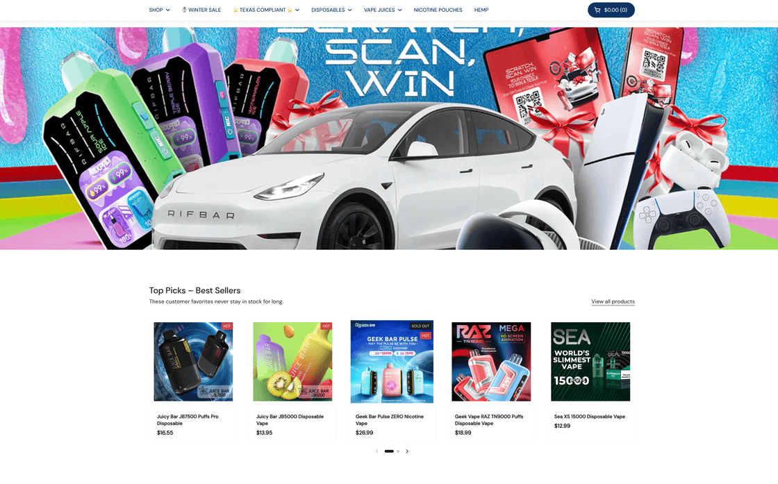 Home Page Secondary View