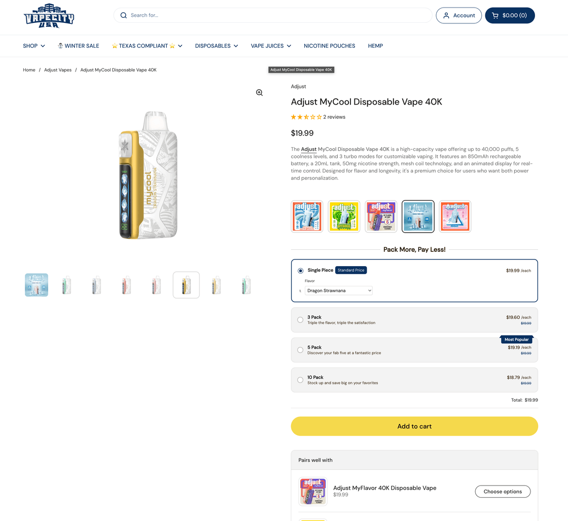 Product Detail Page View
