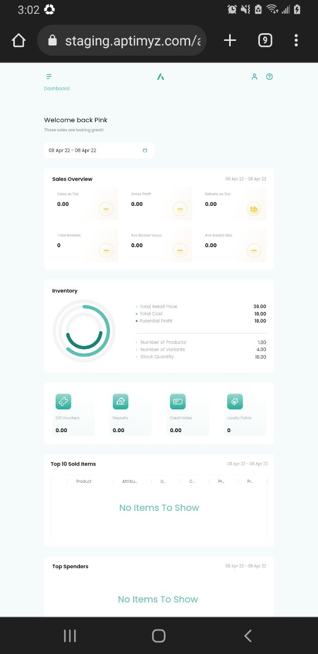 Admin Dashboard View