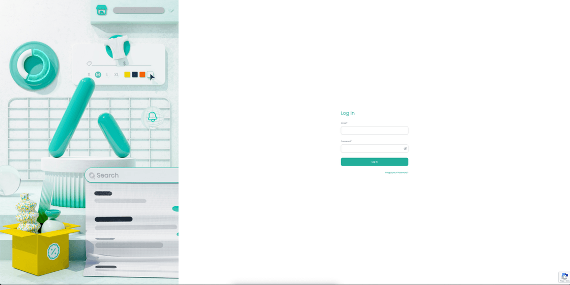Login Page Desktop View