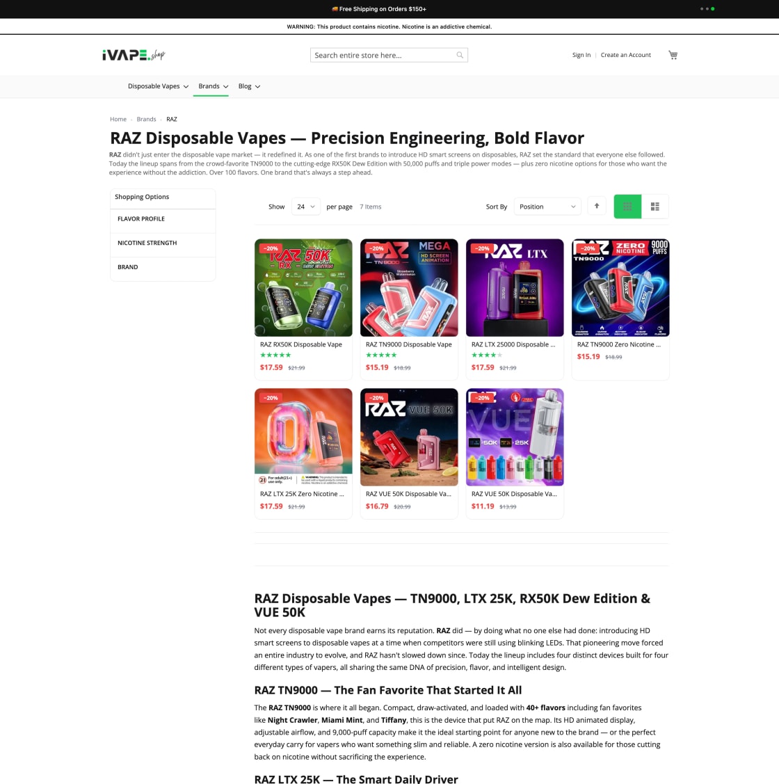 Brands Page - Raz