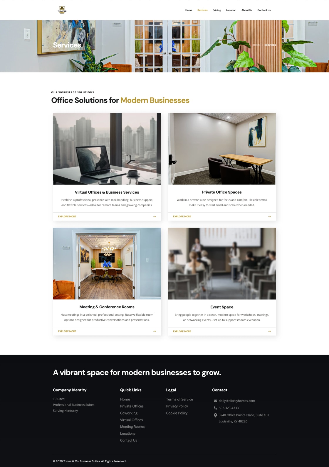 Services Page View