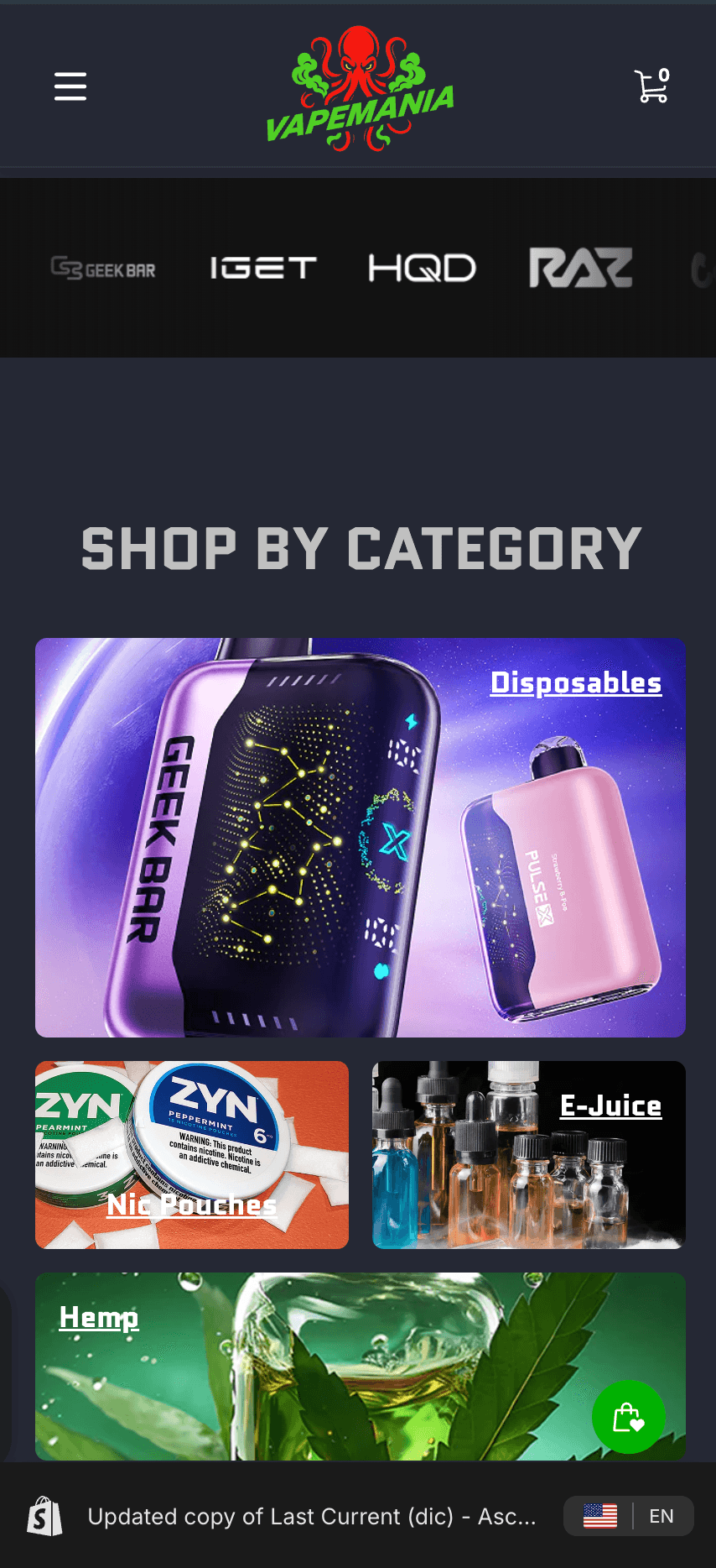 Home Page Mobile View